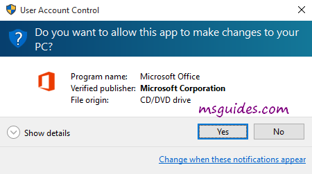 allow office 2019 installer